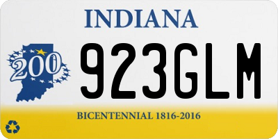 IN license plate 923GLM