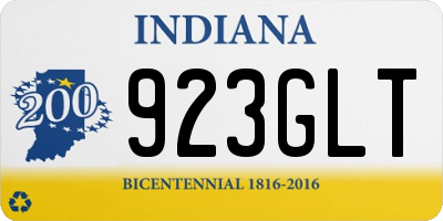 IN license plate 923GLT