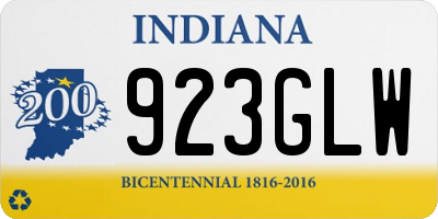 IN license plate 923GLW