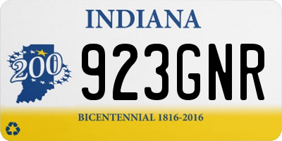 IN license plate 923GNR