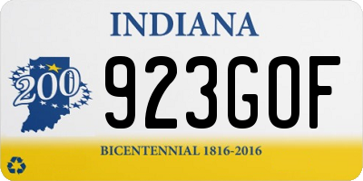 IN license plate 923GOF