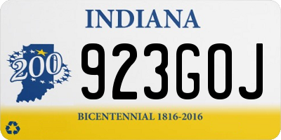 IN license plate 923GOJ