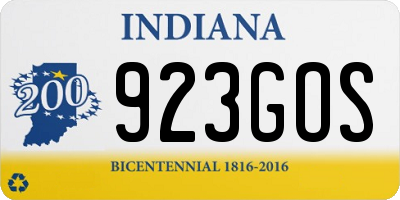 IN license plate 923GOS