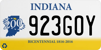 IN license plate 923GOY
