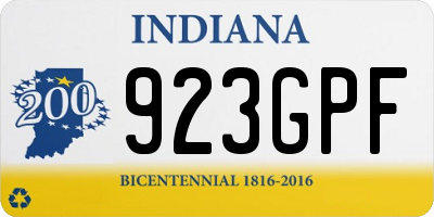 IN license plate 923GPF