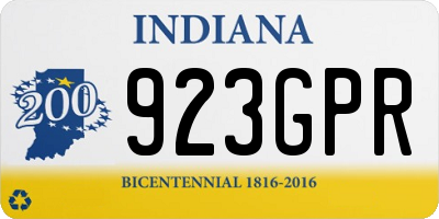 IN license plate 923GPR