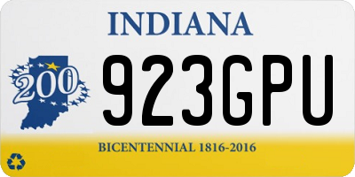 IN license plate 923GPU
