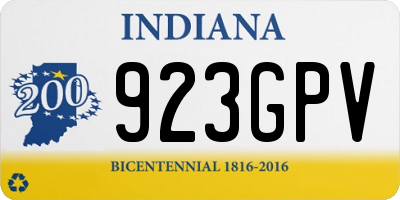IN license plate 923GPV