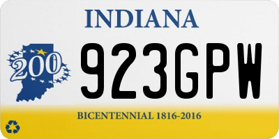 IN license plate 923GPW
