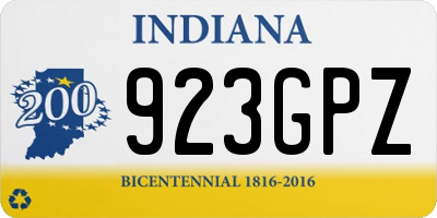 IN license plate 923GPZ
