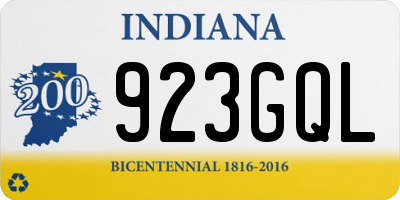 IN license plate 923GQL