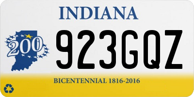 IN license plate 923GQZ