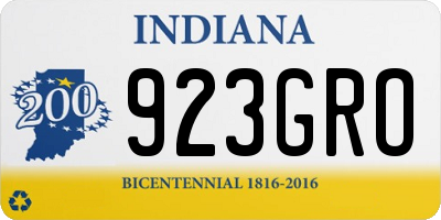 IN license plate 923GRO