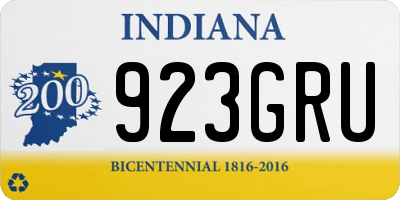 IN license plate 923GRU