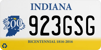 IN license plate 923GSG