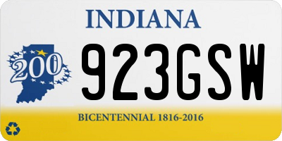 IN license plate 923GSW