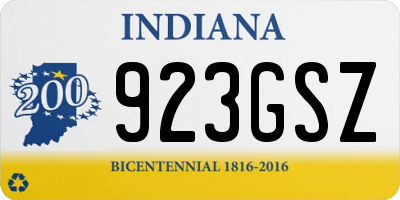 IN license plate 923GSZ