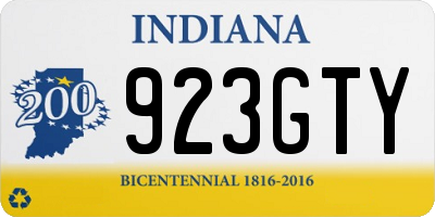 IN license plate 923GTY