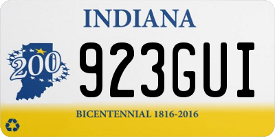 IN license plate 923GUI