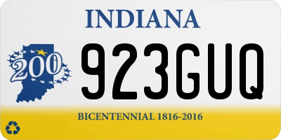 IN license plate 923GUQ