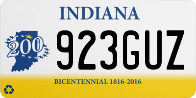 IN license plate 923GUZ