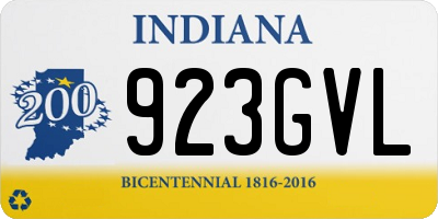 IN license plate 923GVL