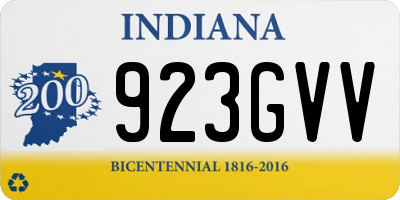IN license plate 923GVV