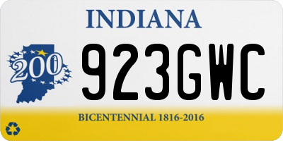 IN license plate 923GWC