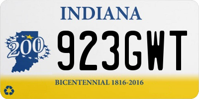 IN license plate 923GWT