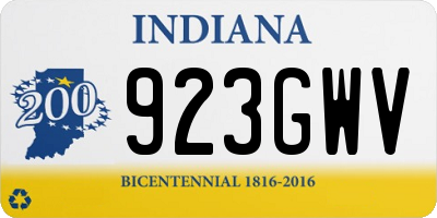 IN license plate 923GWV