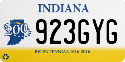 IN license plate 923GYG