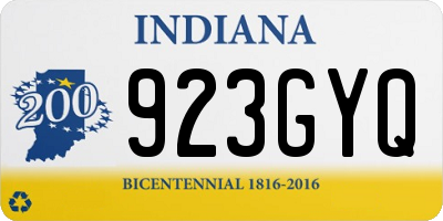 IN license plate 923GYQ