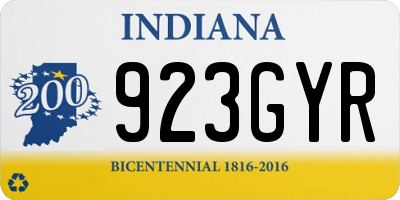 IN license plate 923GYR