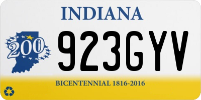 IN license plate 923GYV
