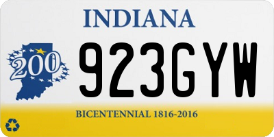 IN license plate 923GYW