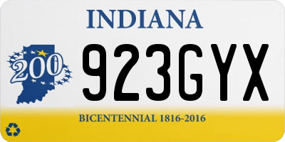 IN license plate 923GYX