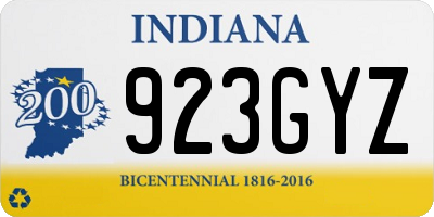 IN license plate 923GYZ