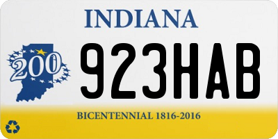 IN license plate 923HAB