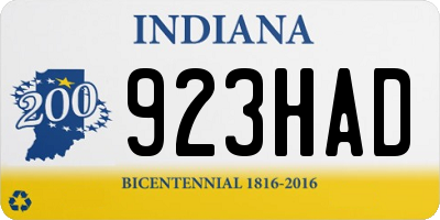 IN license plate 923HAD