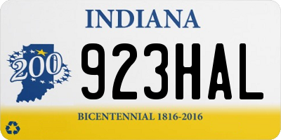 IN license plate 923HAL
