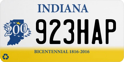 IN license plate 923HAP