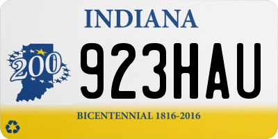 IN license plate 923HAU