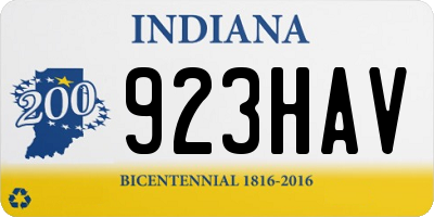 IN license plate 923HAV