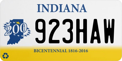 IN license plate 923HAW