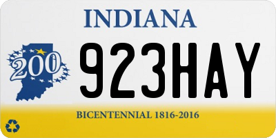 IN license plate 923HAY