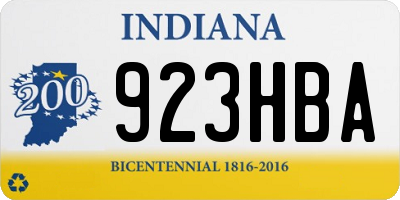 IN license plate 923HBA