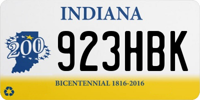 IN license plate 923HBK