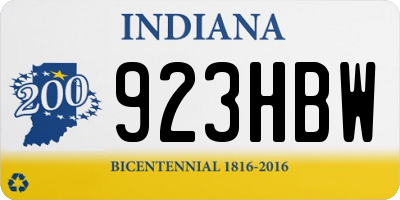 IN license plate 923HBW