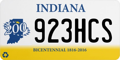 IN license plate 923HCS