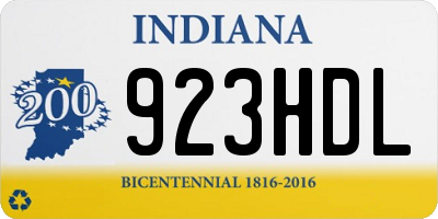 IN license plate 923HDL